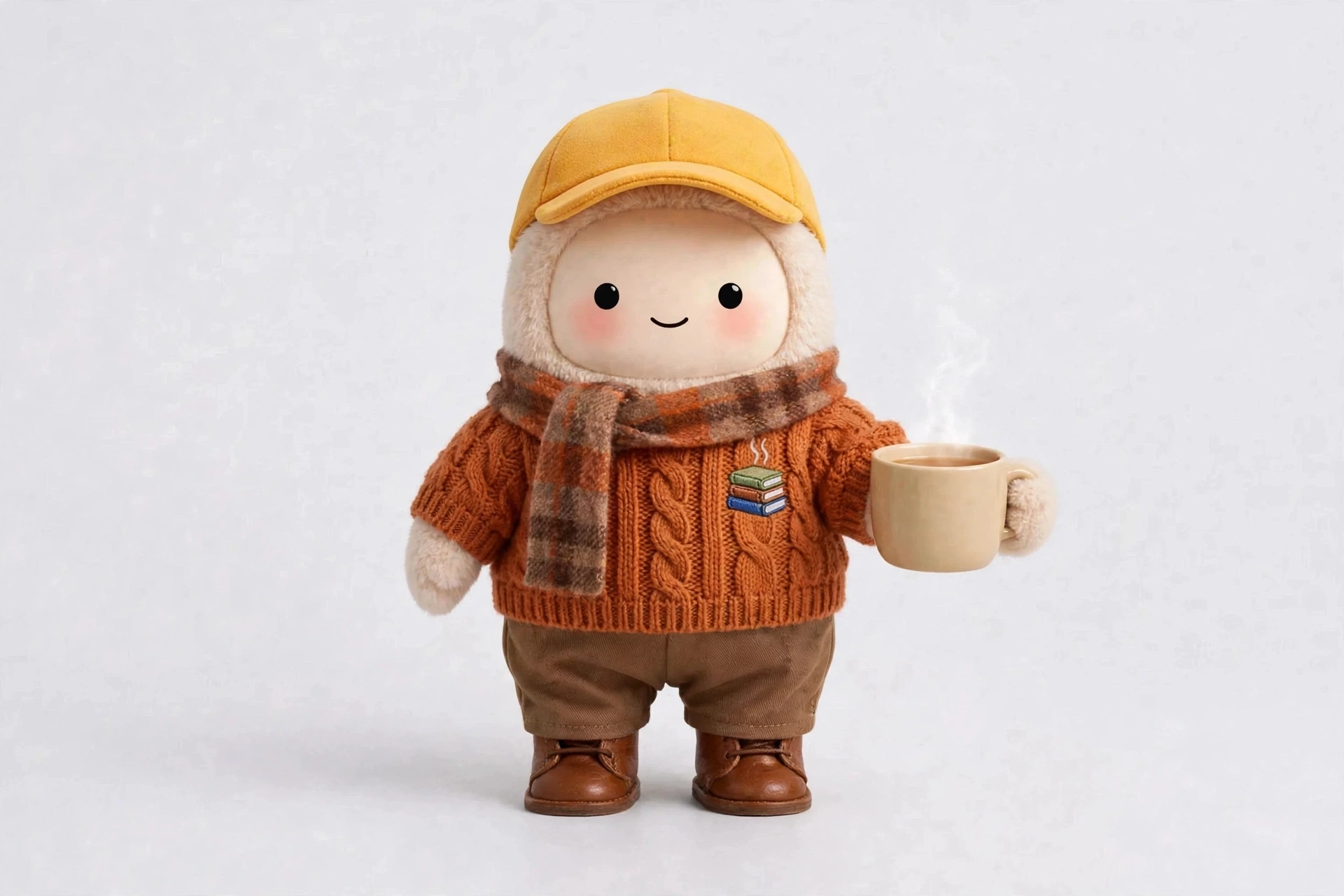 Book Club Host wearing Autumn Leaves Reading — Rust and plaid for reading as the leaves turn.