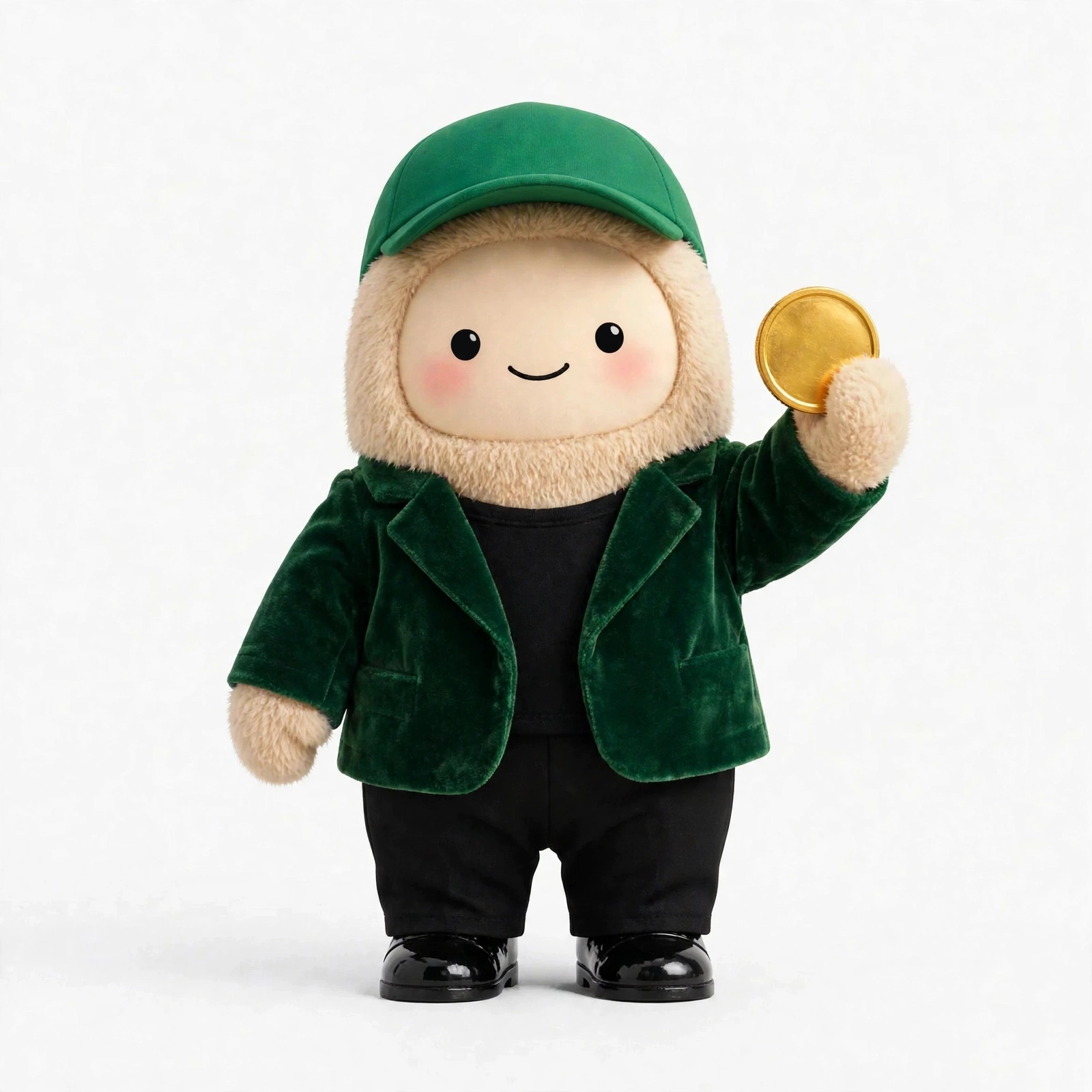 Money Coach wearing Evening Workshop Velvet — Deep green velvet for hosting evening money talks.