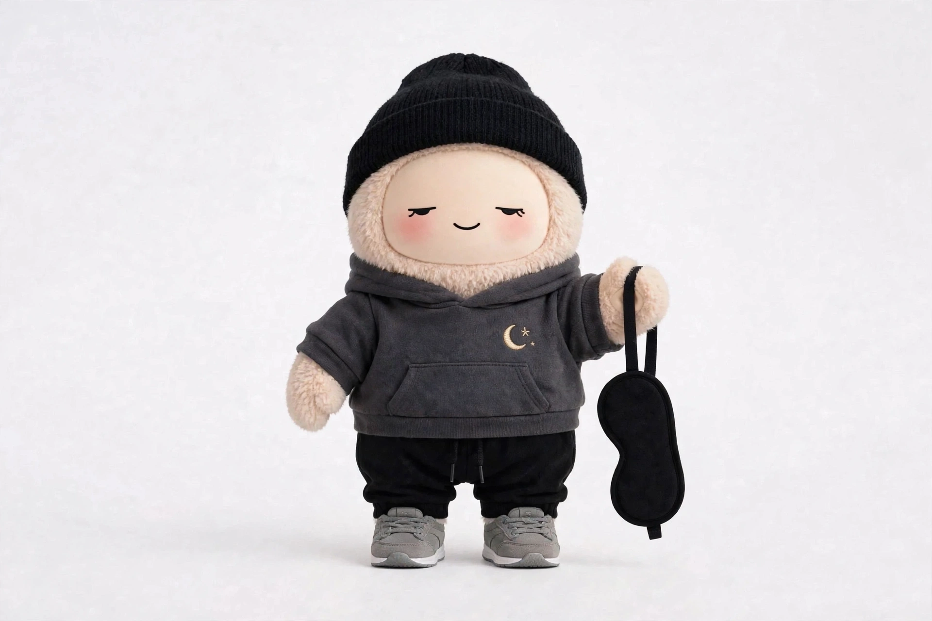Night Shift Wind-Down wearing Shift End Wind-Down — Soft post-shift layers for winding down at dawn.