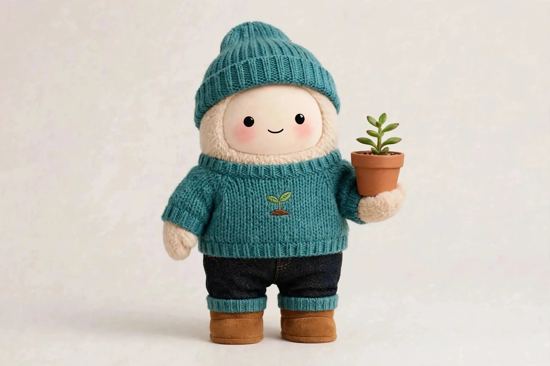 Plant Coach wearing Winter Plant Care — Warm layers for caring for plants in winter.