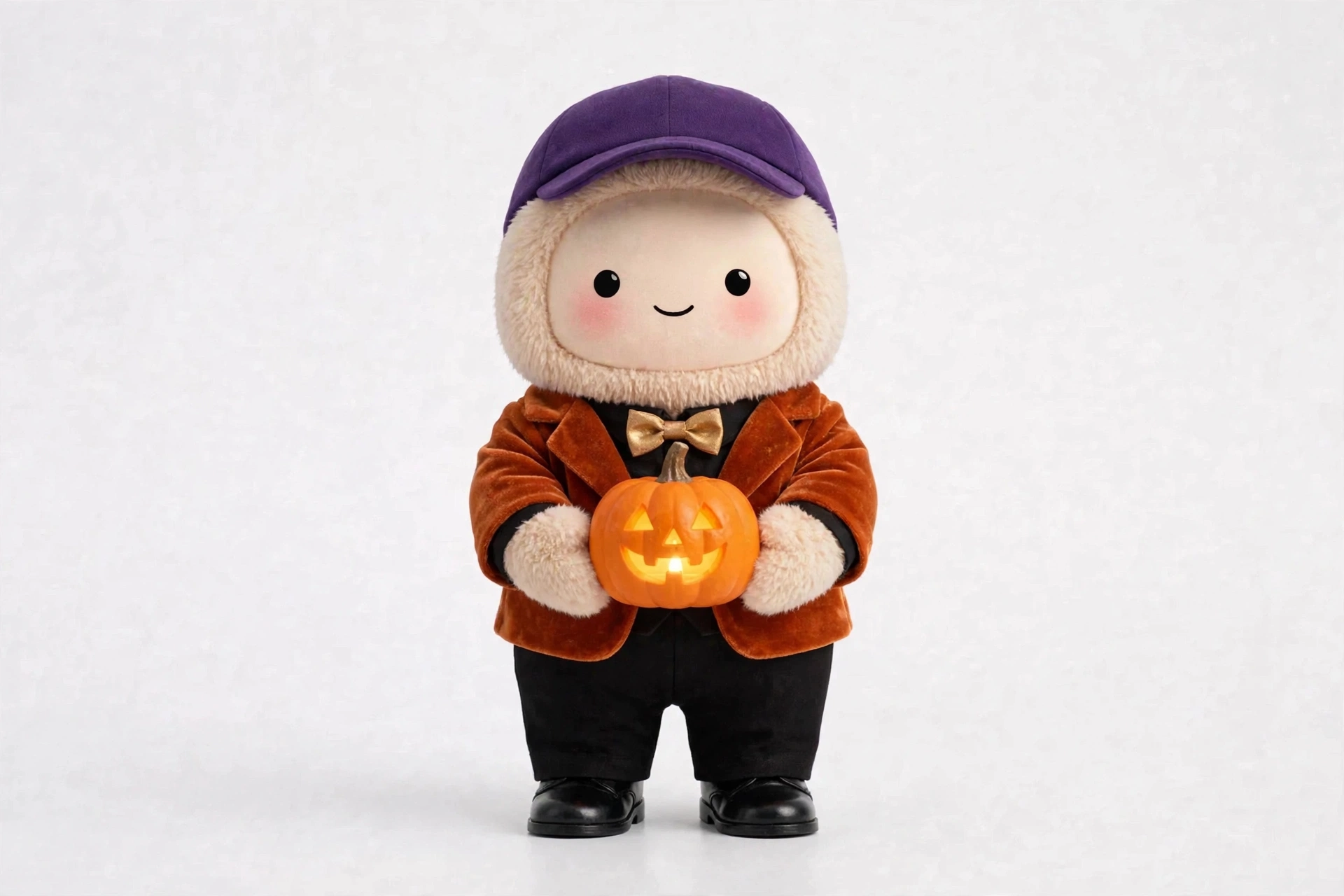 Pumpkin Storyteller wearing Moonlit Pumpkin Formal — Orange velvet formality for a moonlit mystery chapter.