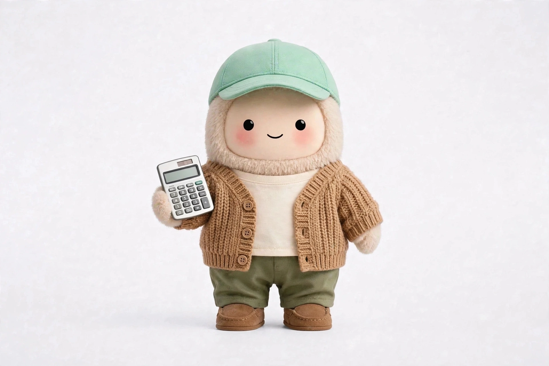 Small Business Bookkeeper wearing Cozy Ledger Cardigan — Warm cardigan comfort for quiet bookkeeping.