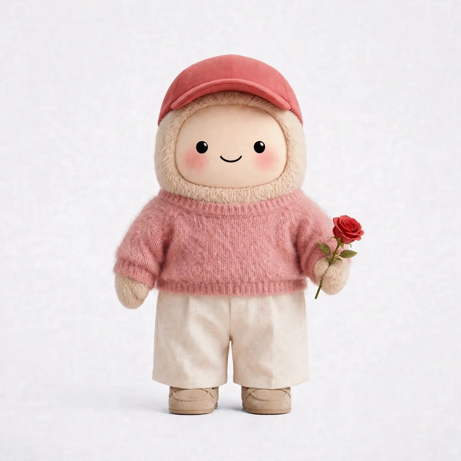 Sweet Romantic wearing Soft Rose Sweater — Gentle knits for quiet mornings and sweet compliments.
