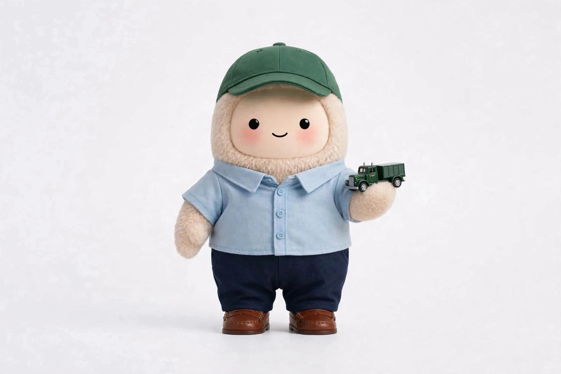 Trucker Money Buddy wearing Settlement Check Smart — Smart-casual polish for checking settlements in office.